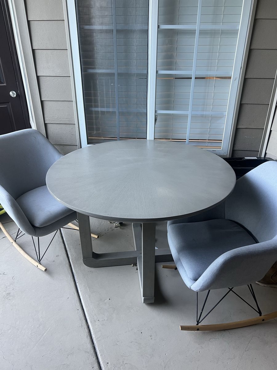 Gray Round Dining Table