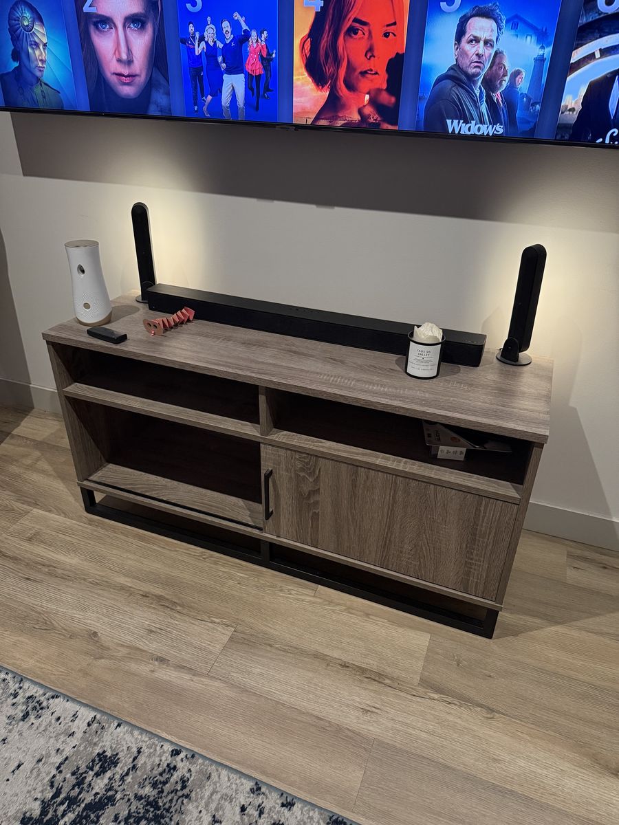 Modern Farmhouse Wood TV Stand Media Console with Storage Cabinet