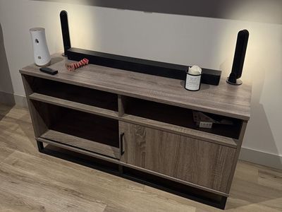 Modern Farmhouse Wood TV Stand Media Console with Storage Cabinet