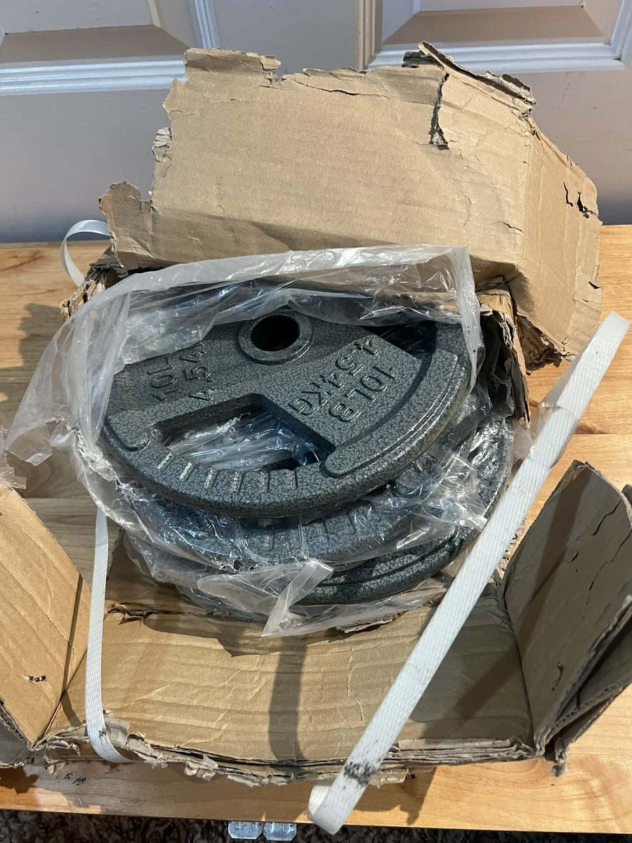 New 1 inch cast iron weight plates set