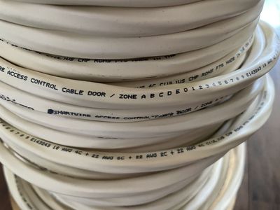 250 feet, 4 Element Access Control Cable 18-04 + 22-3P OAS + 22-02 + 22-04 Plenum Wht Jkt