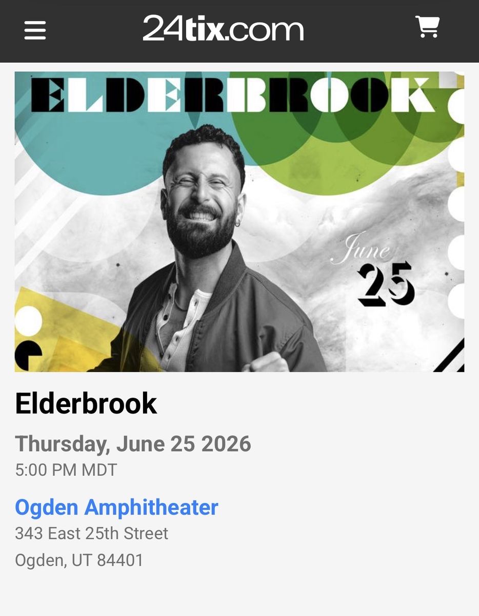 Elderbrook VIP Concert Tickets (2) - Ogden Amphitheater - June 25, 2026