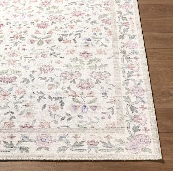Livabliss Thistle Pink Modern Floral 7.9 ft. x 10.2 ft. Area Rug