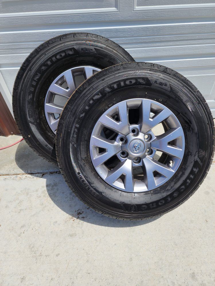Firestone Destination 245/75R16 Tires on Toyota Tacoma Rims - Set of 2, Good Tread