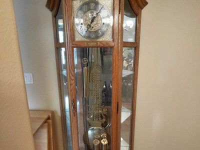 Beautiful Oak Grandfather Clock