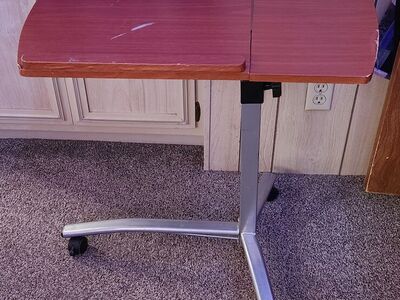 Mobile Rolling Laptop Desk Bedside Stand Height Adjustable Computer Laptop Table