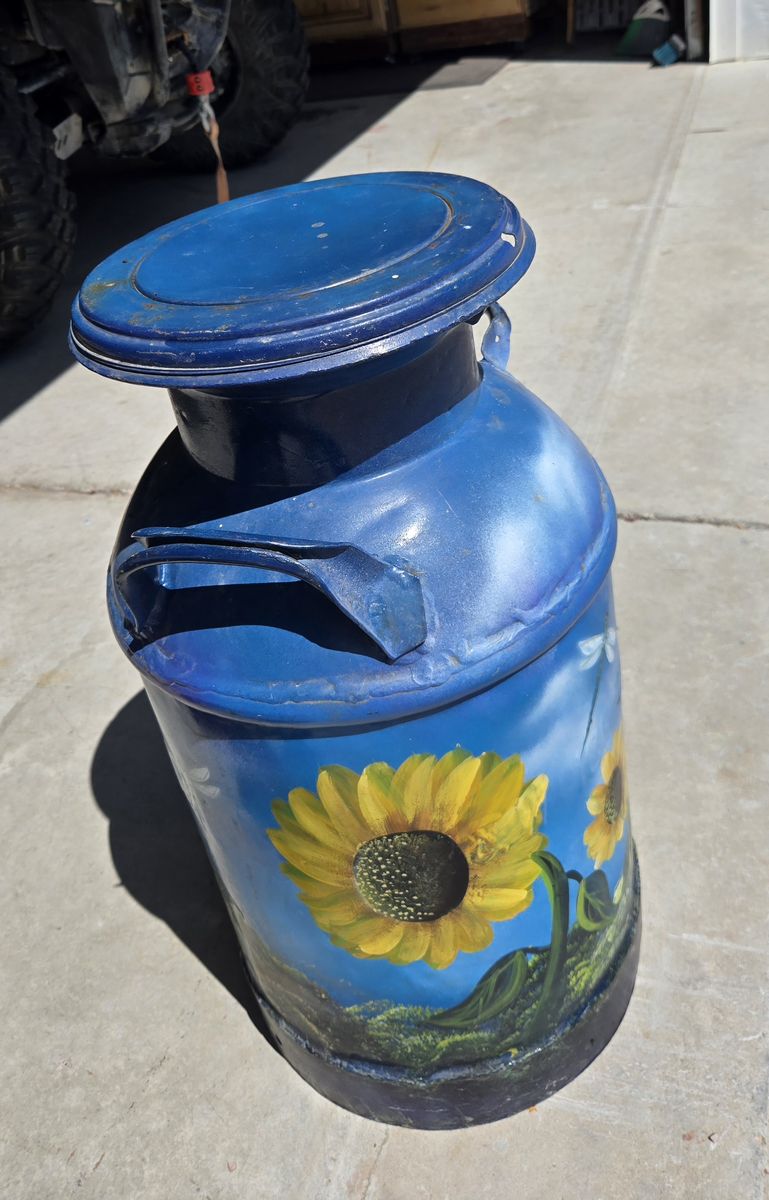 Vintage Painted Milk Can and Watering Can