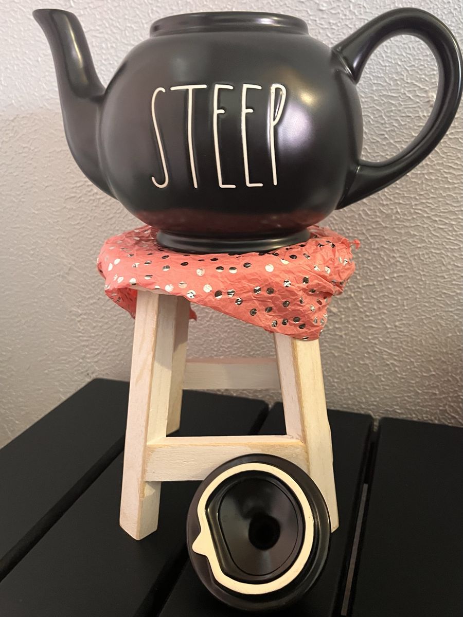 Rae Dunn Matte Black 'STEEP' Ceramic Teapot with Lid