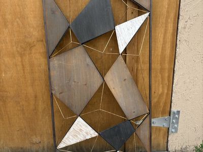 Geometric Wood and Metal Wall Art Panel