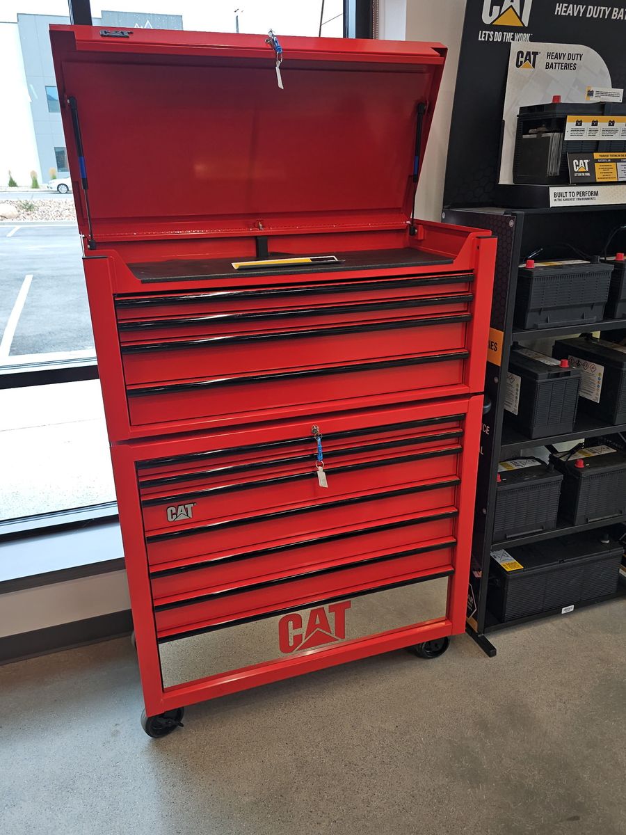 CAT Red Rolling Tool Chest & Cabinet Combo - 10-Drawer Storage Unit