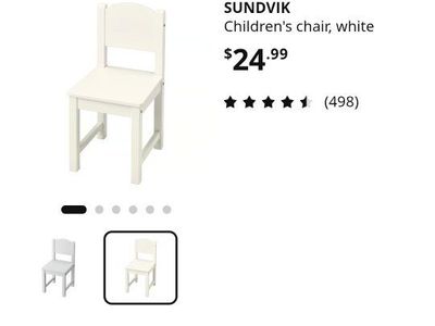 IKEA SUNDVIK Children's Chair White - New in Box Unassembled