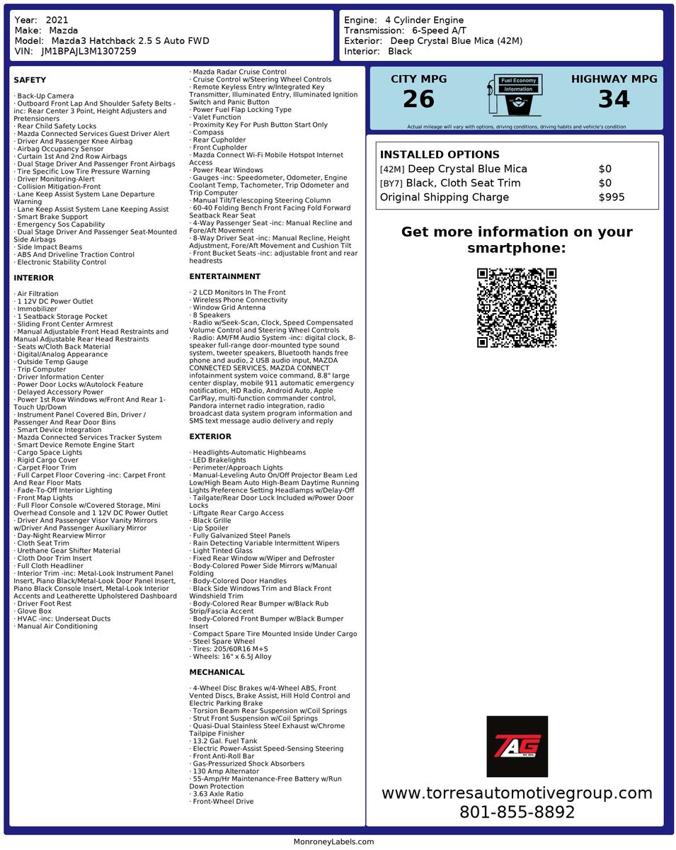 2021 MAZDA MAZDA3 2.5 S