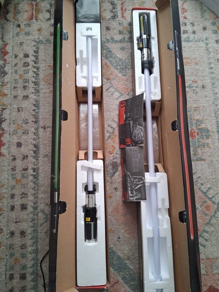 Star Wars Force FX Lightsaber Lot: Darth Vader, Yoda + Vintage Action Figures