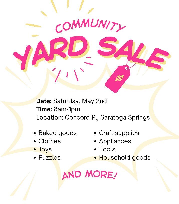 Community Yard Sale in Saratoga Springs