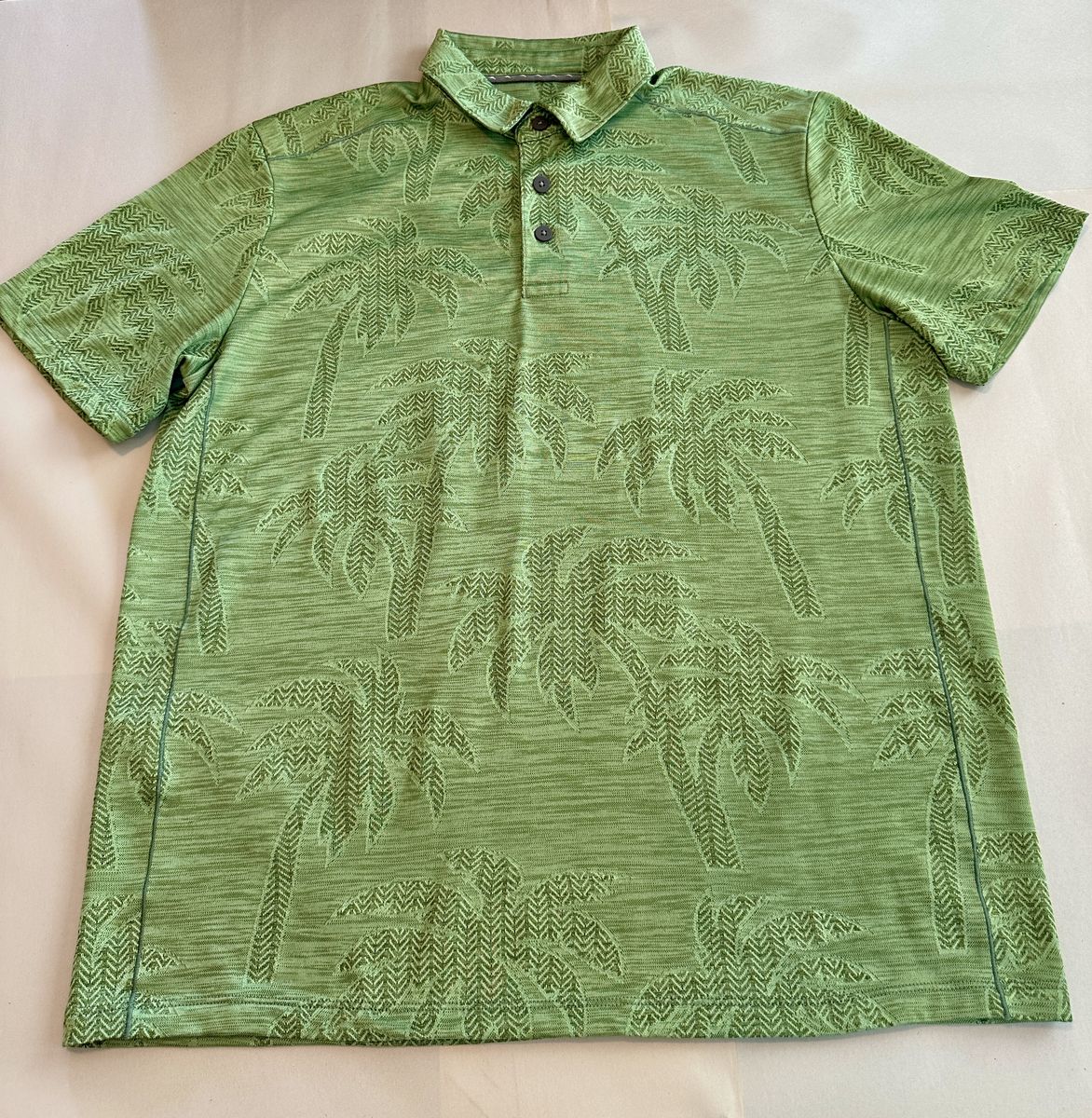 Tommy Bahama IslandZone Polo Shirt Mens Medium Green Palm Tree Golf Tropical