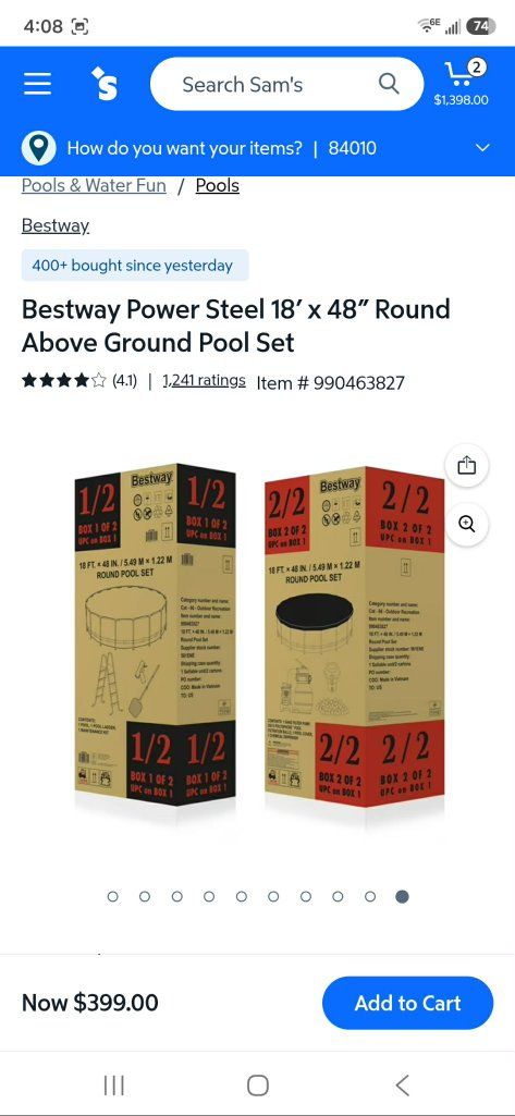 18' x 48" Round Above Ground Swimming Pool Set