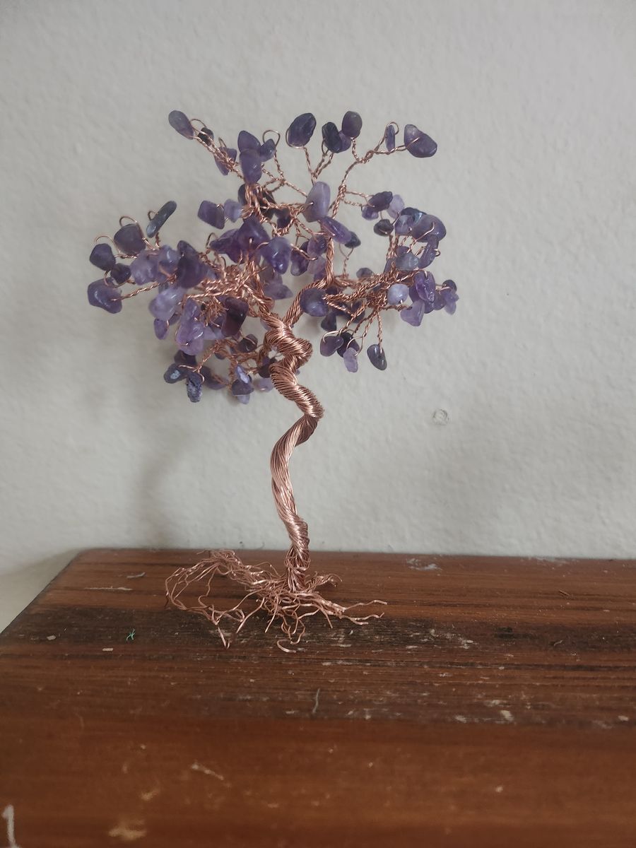 Amethyst copper wire tree