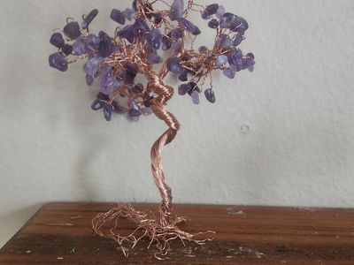 Amethyst copper wire tree