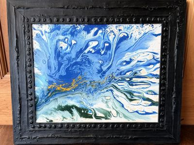 Estate sale - 14" x 12" painting with black wood frame