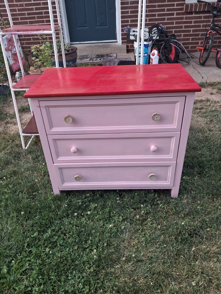 pink dresser