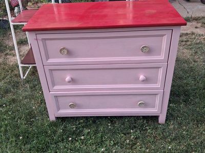 pink dresser