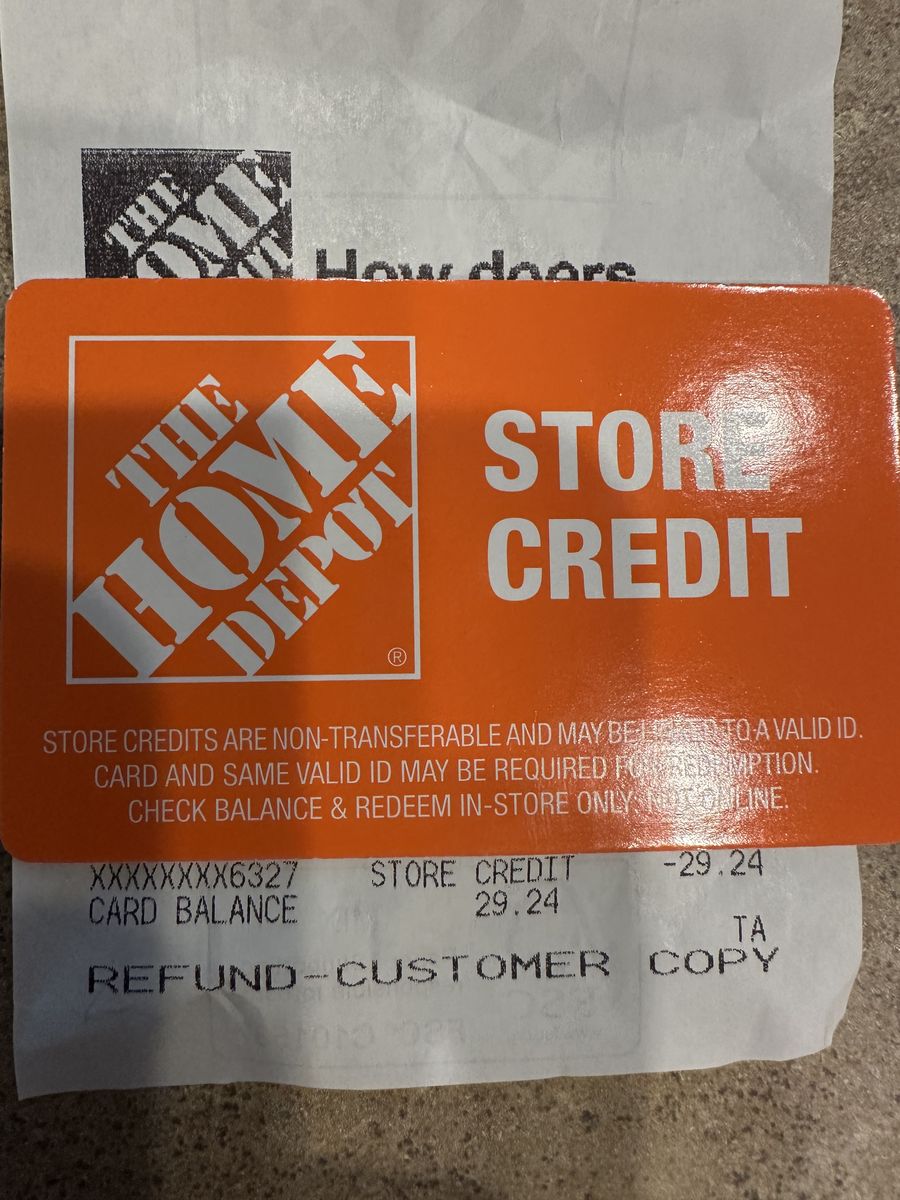 Home Depot Store Credit