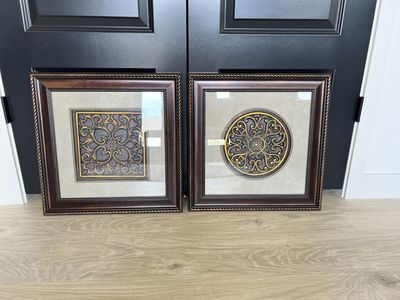 2 Matching Framed Art Sage Matte