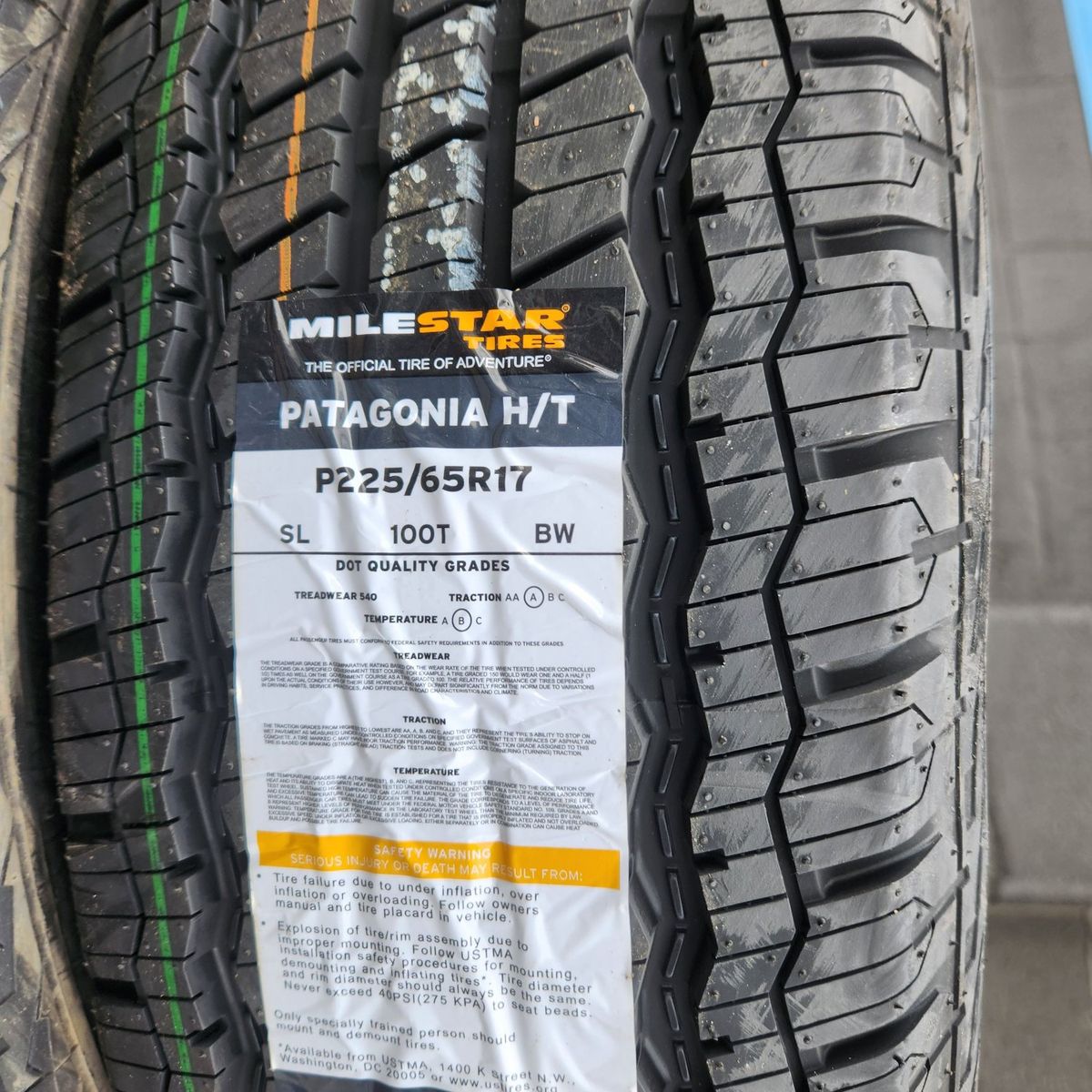 225/65r17 milestar Patagonia ht