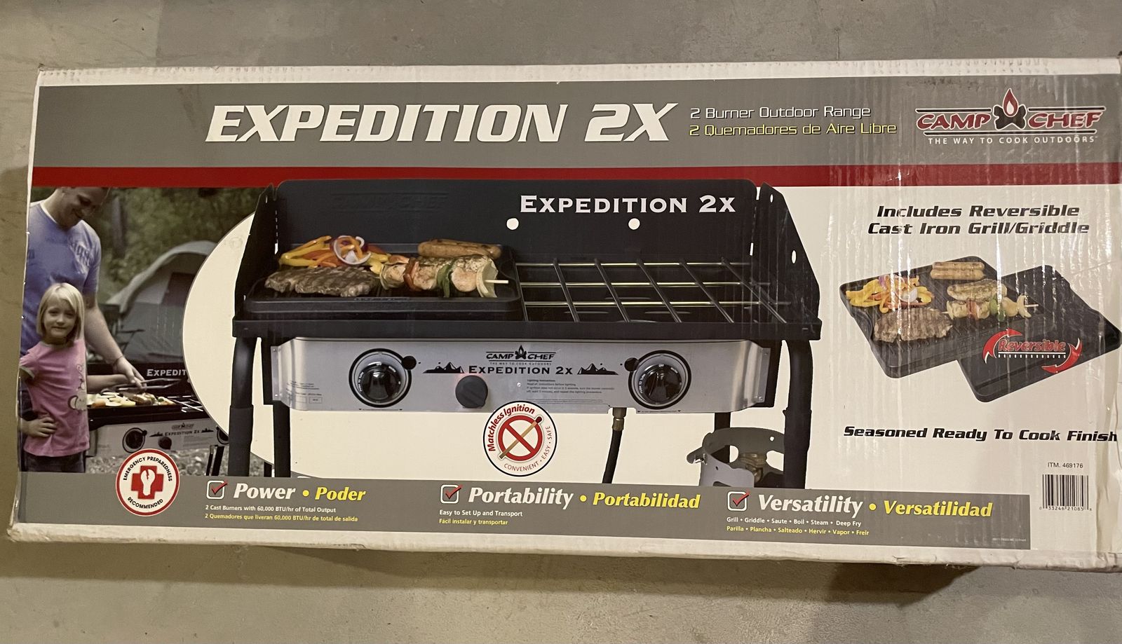 Camp Chef Expedition 2X 2-Burner Outdoor Range with Reversible Cast Iron Grill/Griddle $50.00
