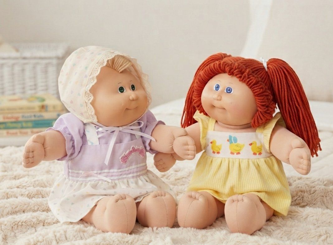 2 x Cabbage Patch Kids w/ OG clothing (1978, 1982 Coleco)