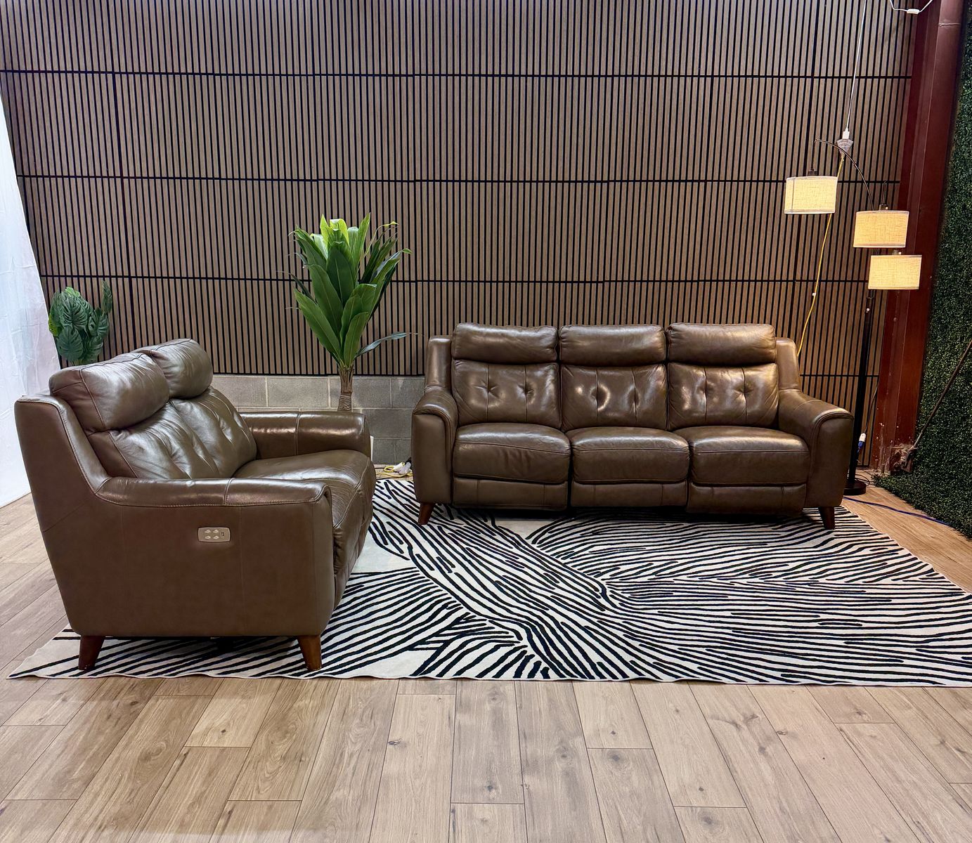 HIGH END LEATHER POWER RECLINING SOFA + LOVESEAT – LAST CHANCE