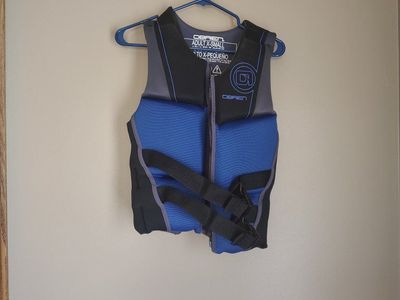 O'Brien Adult X-Small Life Vest Black/Blue Neoprene Life Jacket Water Sports