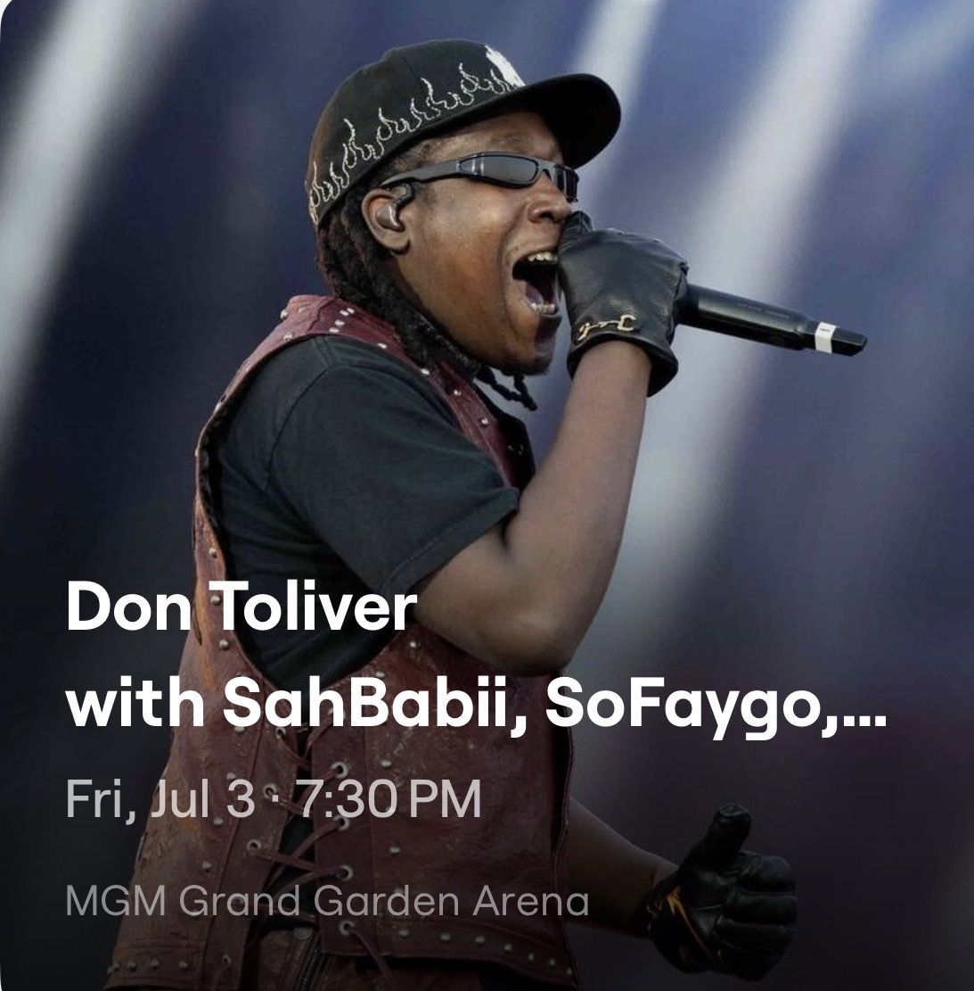 Don Toliver Concert Tickets - MGM Grand Garden Arena - July 3rd, 7:30 PM