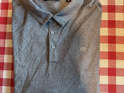 Travis Mathew Men's Gray Polo Shirt - Size XXL, Made in Peru, Excellent Condition