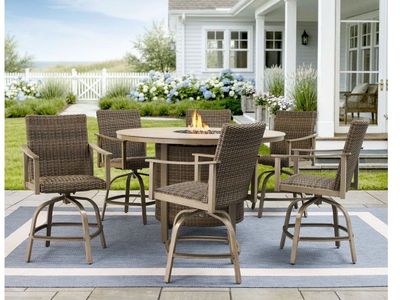 Member's Mark Hampton High Dining Set with Fire, 7pc