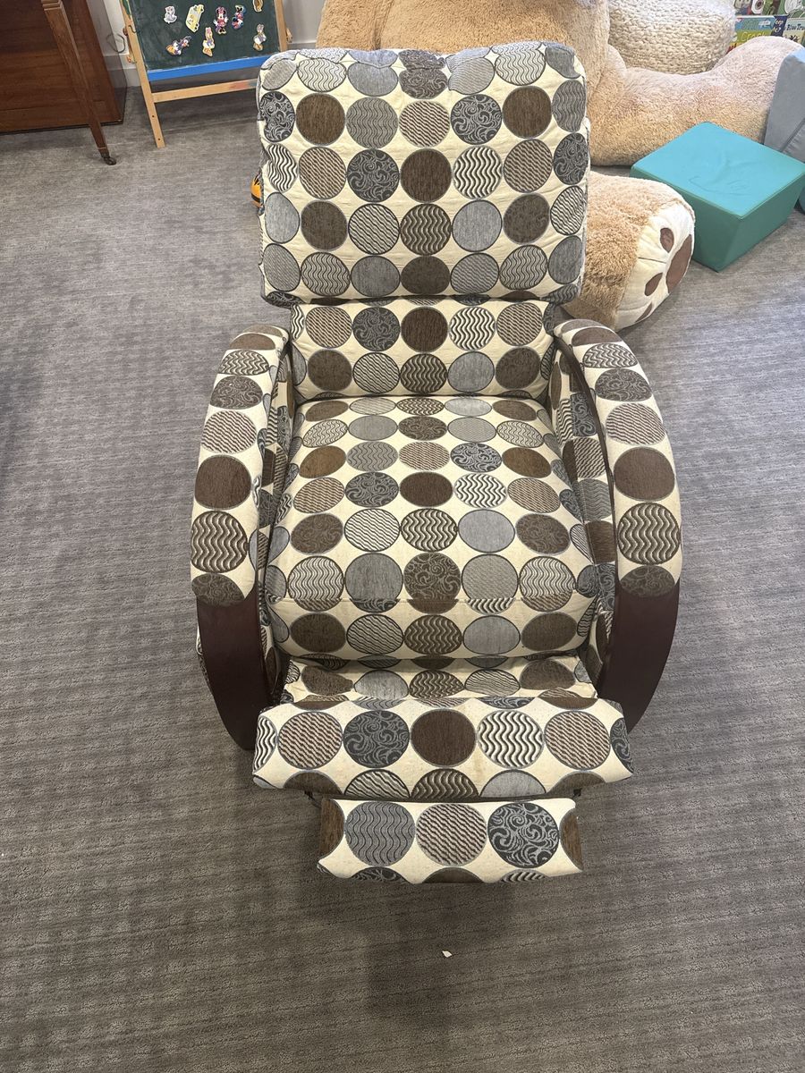 Patterned Fabric Recliner Chair with Footrest