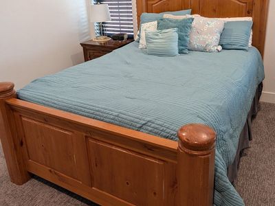Queen size bed frame, solid oak