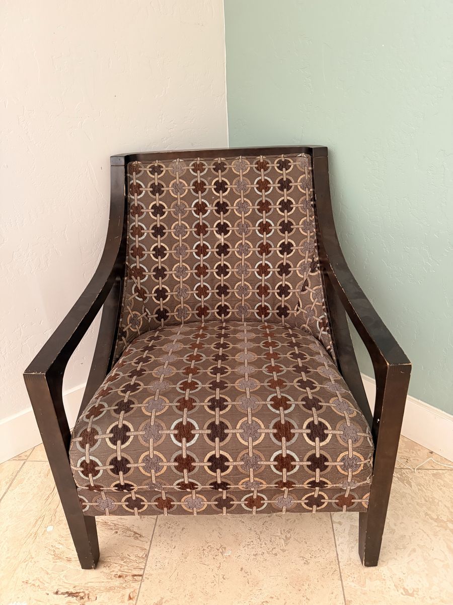 Patterned wood Accent chair