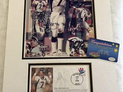John Elway Signed 11x14 Double Matted Autograph Super Bowl XXXIII MVP Event Cover Limited Edition #059/333 Made w/COA