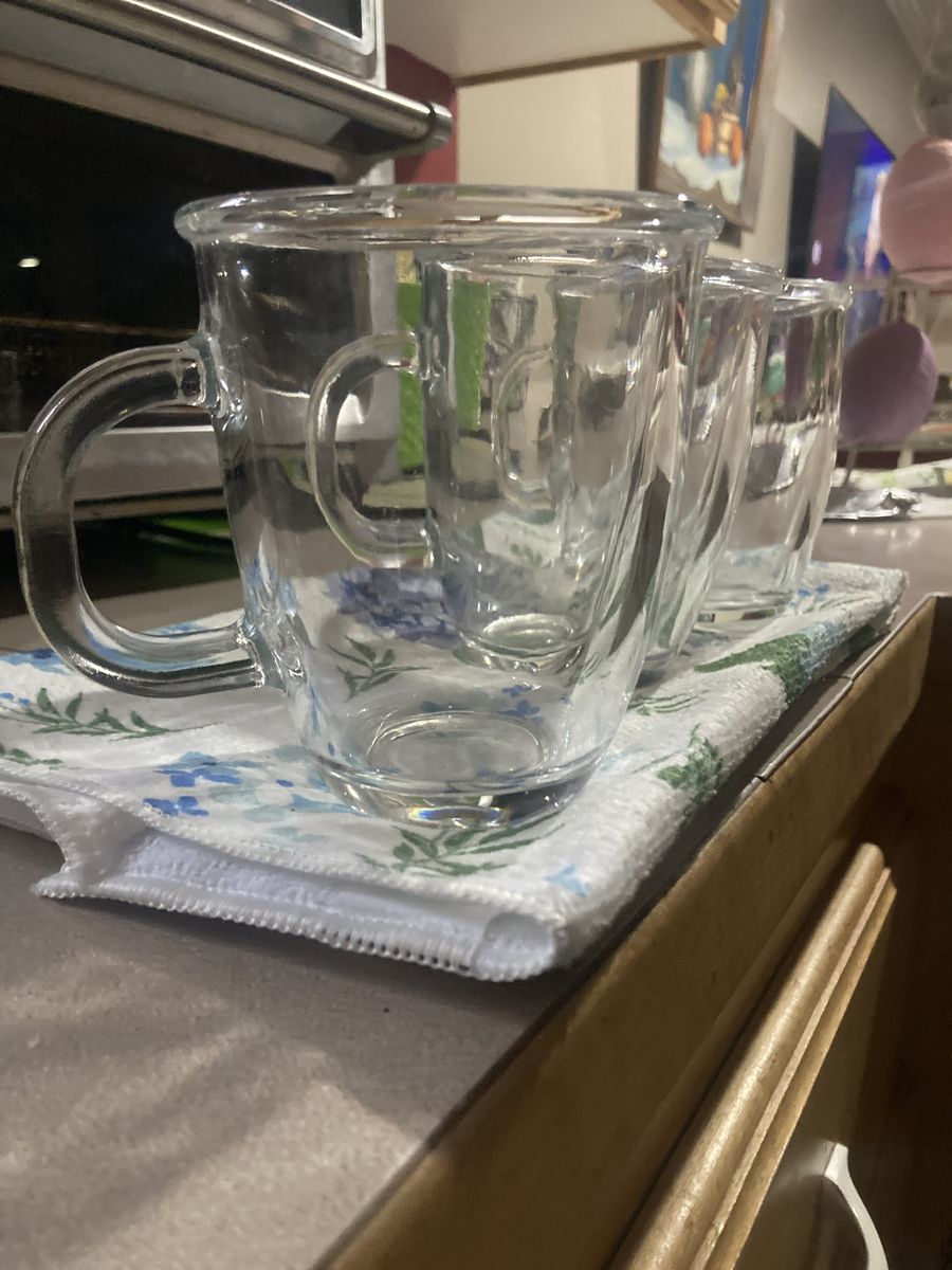 Set Of 3 Glass Hot/Cold Mugs