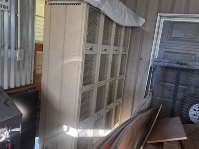 Industrial-style Metal Mesh Storage Lockers - 8 Compartments, Durable