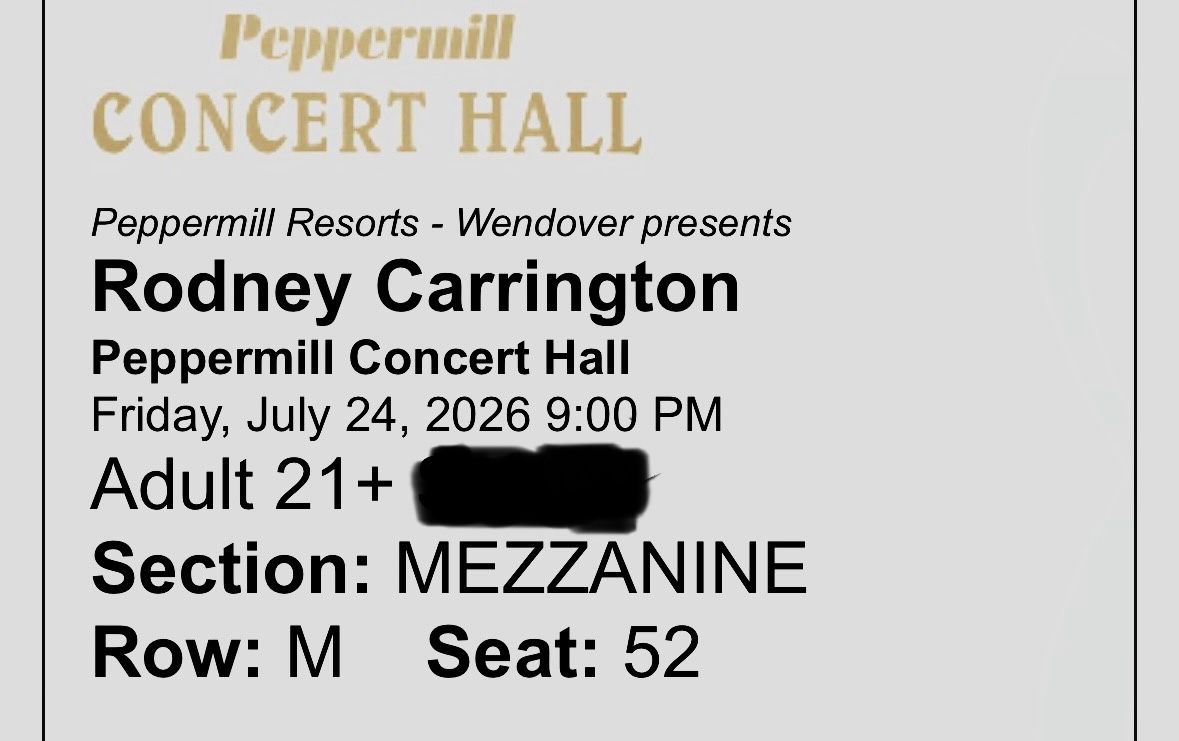 Rodney Carrington Concert Tickets - Peppermill Concert Hall, Wendover - July 24, 2026 - Mezzanine