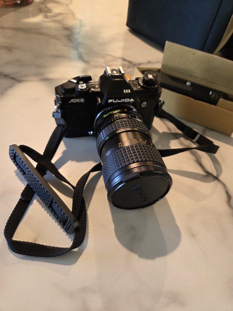 Fujica AX-3 SLR 35MM Film Camera W/Lense