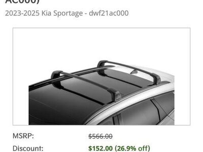 Kia Sportage RoofRack Cross Bars