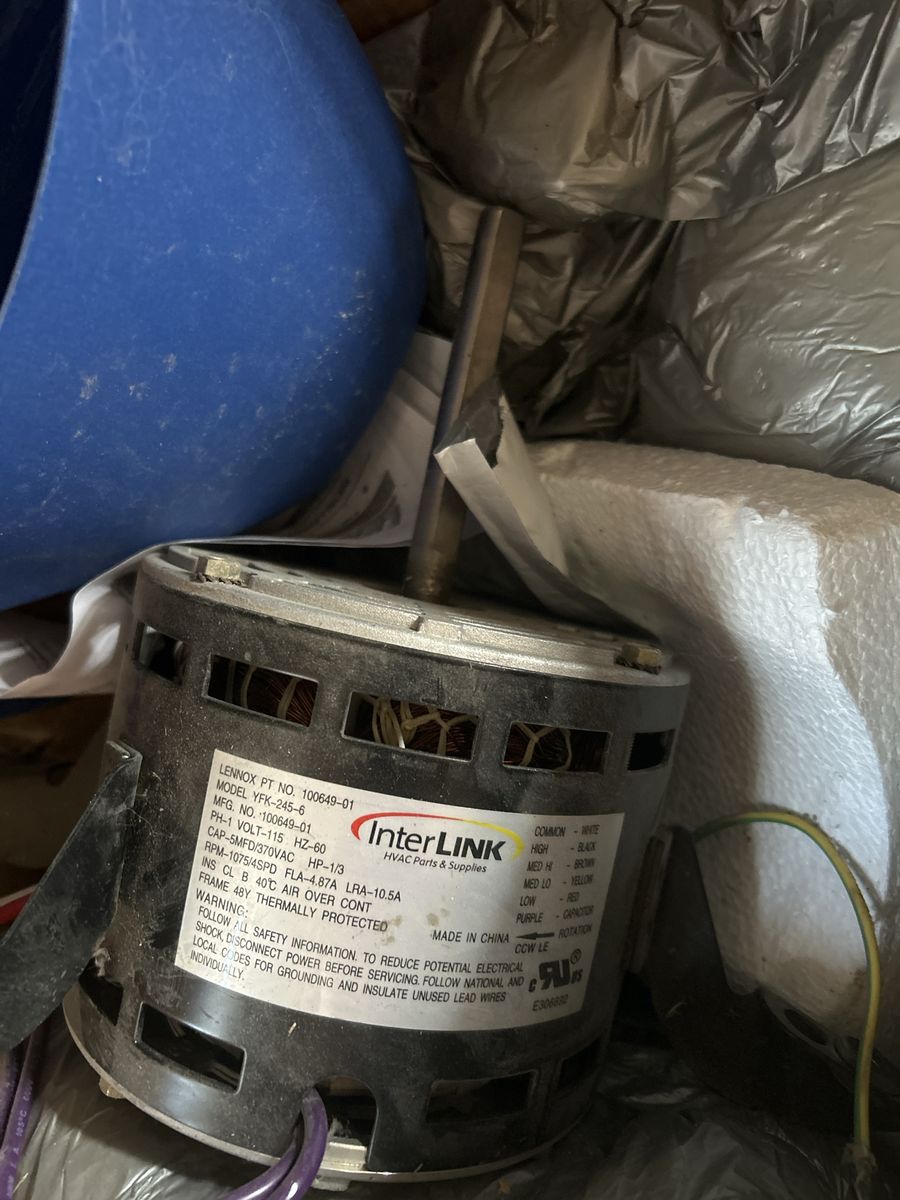 InterLINK Lennox 100649-01 HVAC Motor YFK-245-6, 1/3 HP, 115V, 1075 RPM, 4-Speed
