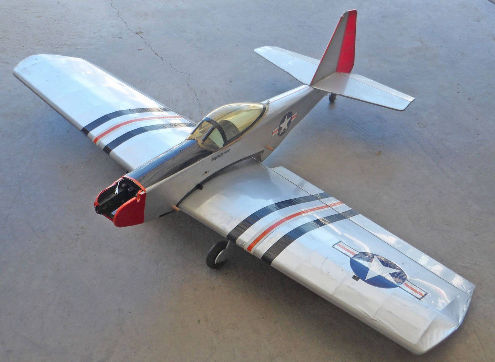 Balsa P-51 Mustang RC Plane (53" Wingspan) with New O.S. Max .46 Engine in Box