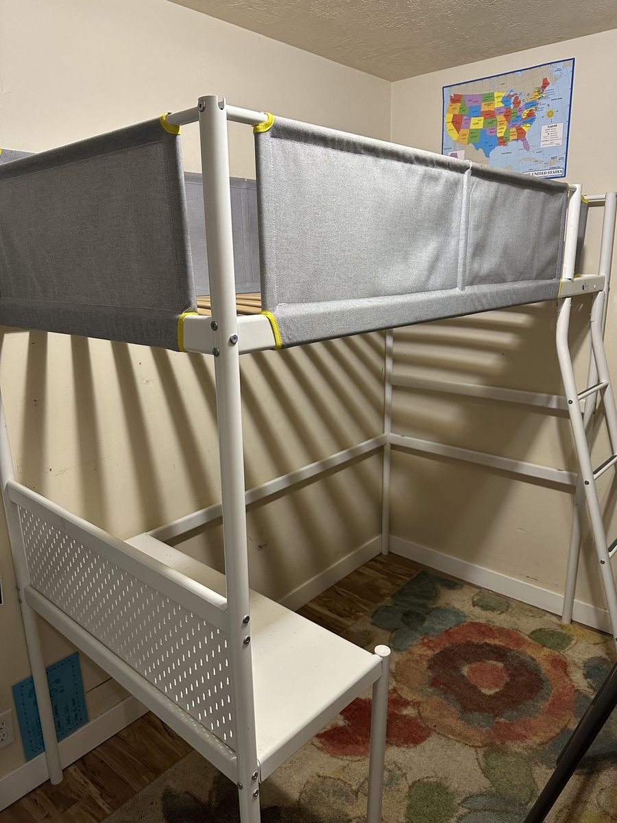 White Loft Metal Bed Frame