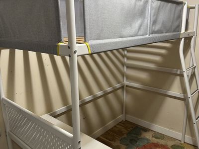 White Loft Metal Bed Frame