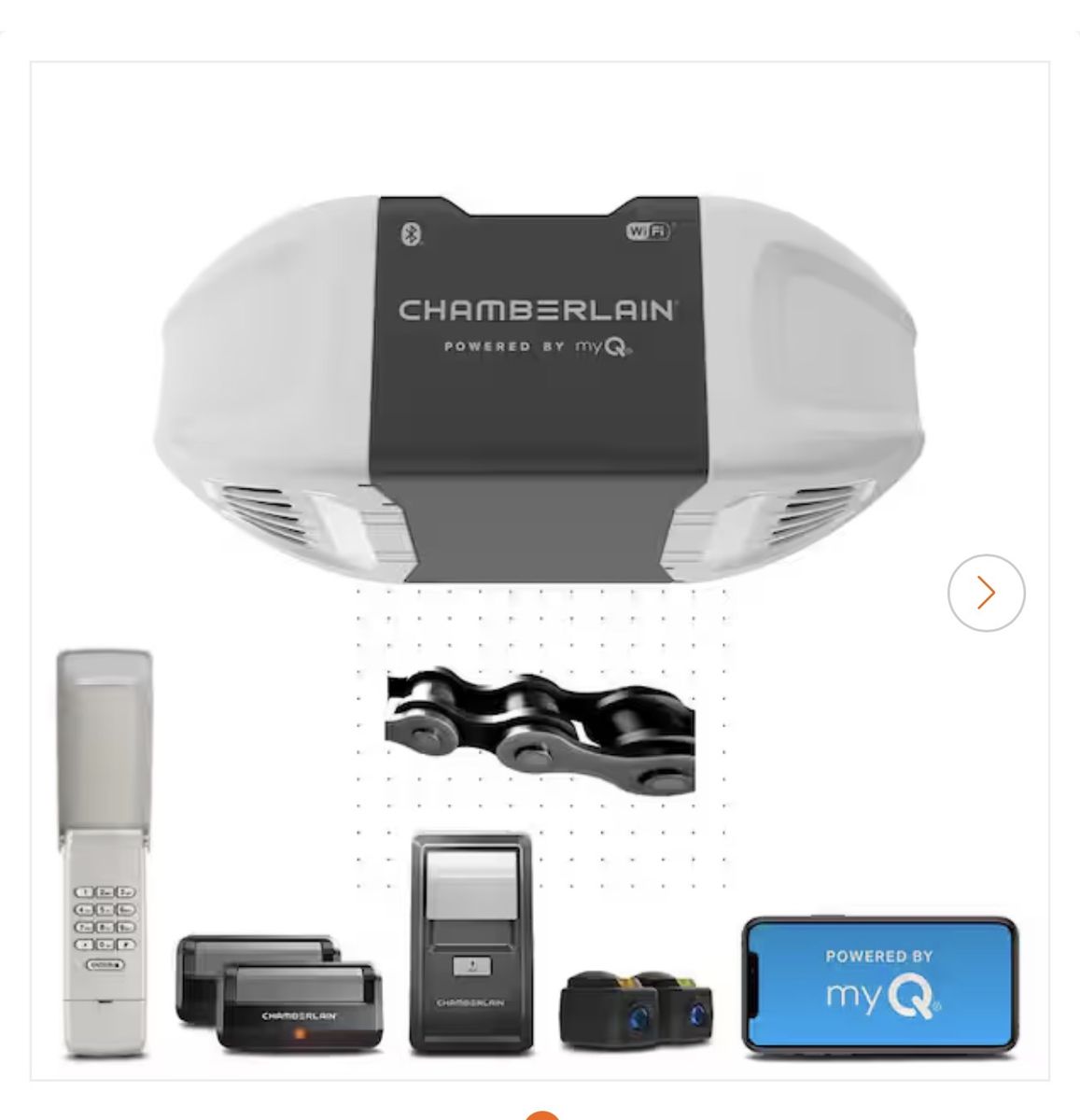 New Chamberlain Smart Wifi 1/2 HP Smart Chain Drive Garage Door Opener