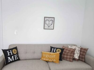 New 4 seats couch and leather recliner